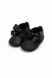 Cute Baby Girl Glitter Bow Shoes – Soft & Elegant - Black