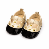 Elegant Gold & Black Baby Girl Shoes ✨👶