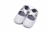 Cute Baby Girl Glitter Bow Shoes – Soft & Elegant - Silver