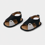 Little Luxe Open-Toe Sandals - Black & White