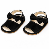 Mini Glam Bow Comfort Sandals - Black