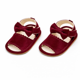 Mini Glam Bow Comfort Sandals - Mahroon
