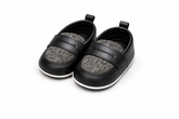 Infant Stylish Black & Grey Tweed Loafers