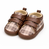 Brown Checkered Baby Shoes – Classic Look