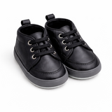 Classic Black Baby Shoes – Lace Style