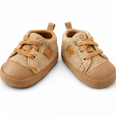Soft Knit Baby Shoes – Camel Brown & Beige