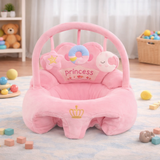 Baby Princess Crown Floor Seat/Support Sofa Seat & Toy Bar Rattle - Pink - 6M+