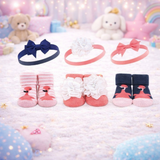 Baby 6-Pcs Headband & Sock Gift Set