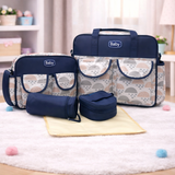 Baby Care Mother Bag | 5 PCs - Navy Blue