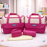 Baby Care Mother Bag | 5 PCs - Pink