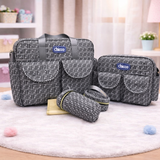 5-Piece Gray Premium Baby Diaper Bag Set β Large Capacity Maternity Bag with Bottle Cover, Pouch & Changing Mat