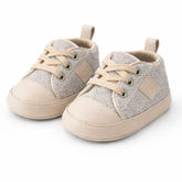 Soft Knit Baby Shoes – Premium Comfort Wear - Beige & Light Grey