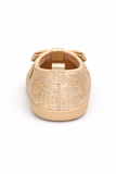 Cute Baby Girl Glitter Bow Shoes – Soft & Elegant - Golden