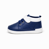 Premium Baby Boy Lace-Up Soft Shoes – Stylish & Comfortable - Navy Blue & White