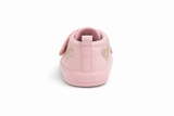 Baby Girl Glitter Toe Sneakers – Cute Heart Style - Blush Pink with Champagne Gold Glitter
