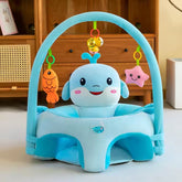 Baby Sofa Seat In Fish Dolphin Character With Hanging Rattles Bar