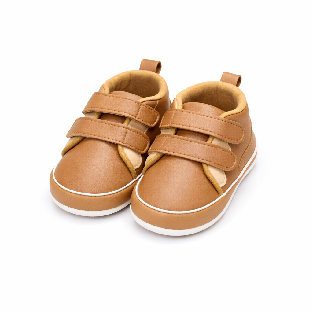 Comfortable Velcro Shoes for Little Feet - Brown