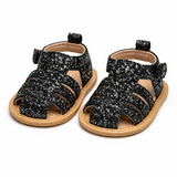 Glitter Glam Baby Girl Sandals - Black