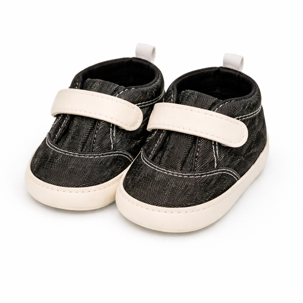 Classic Black & Cream Baby Shoes – Casual & Comfortable