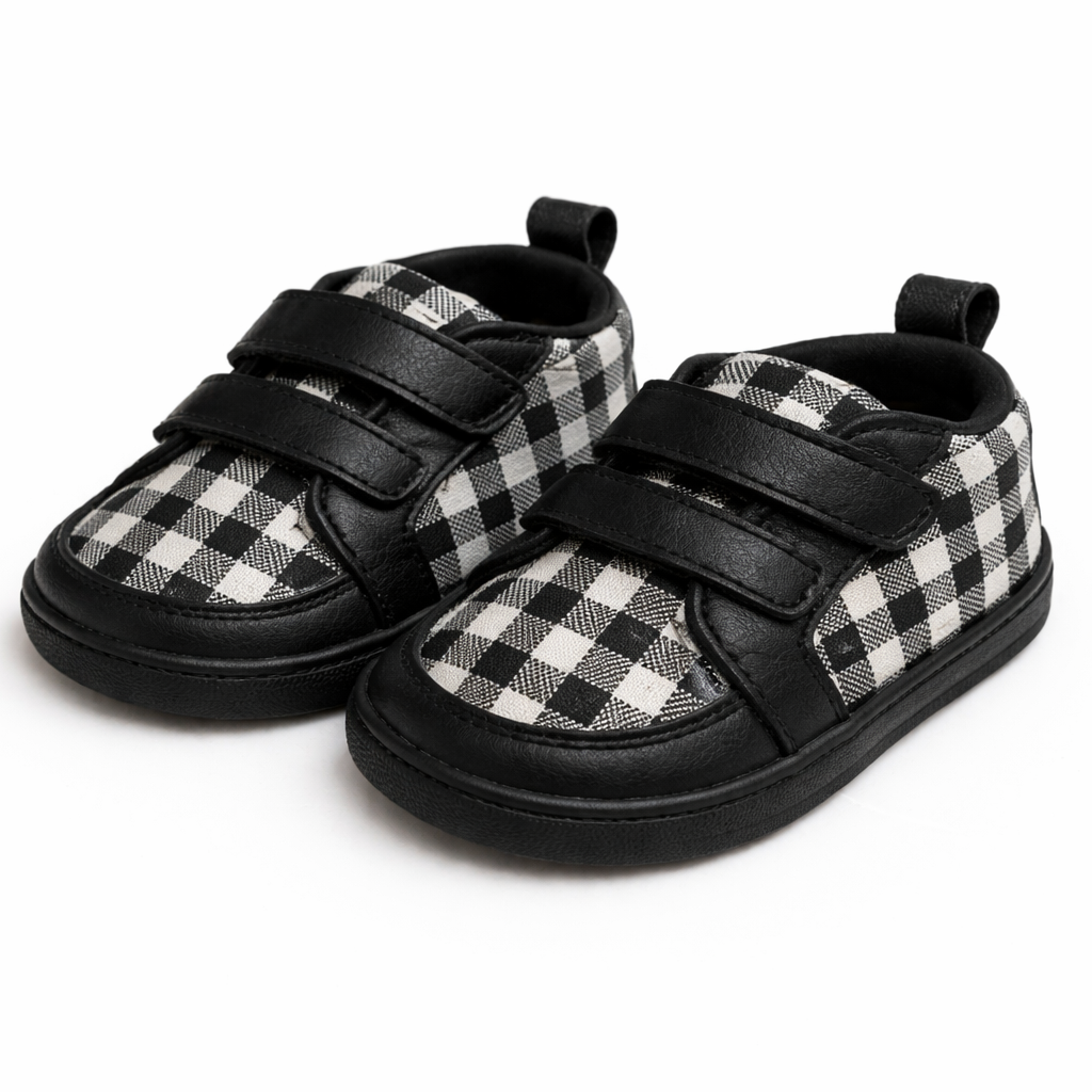 Classic Checkered Baby Shoes – Trendy & Comfortable