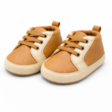 Classic Baby Shoes – Camel Brown & Cream