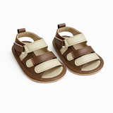 TinyTrend Dual Strap Sandals - White & Brown