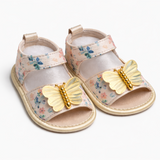Pastel Butterfly Bloom Baby Sandals - Pink