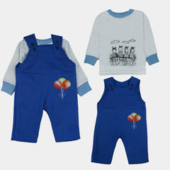Blue Balloon Dungaree Set