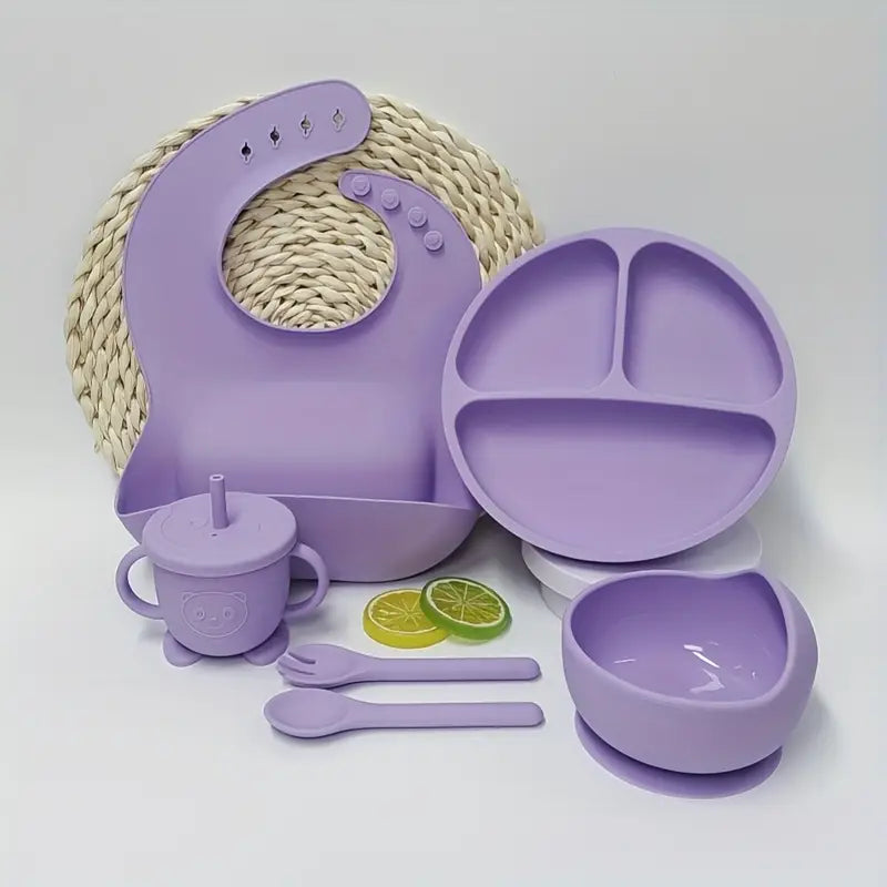 Little Laughs 6-Piece Unbreakable Silicone Feeding Set