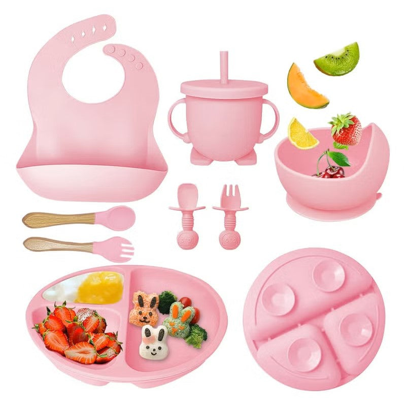 Little Laughs 8-Piece Unbreakable Silicone Feeding Set