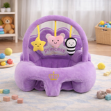 Baby Princess Crown Floor Seat/Support Sofa Seat & Toy Bar Rattle - Purple - 6M+