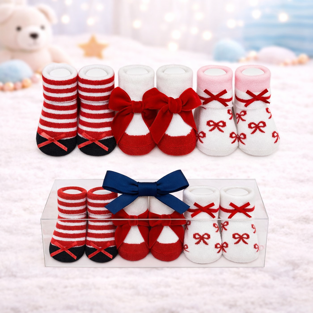 Baby 3-Pcs Booties Gift Set
