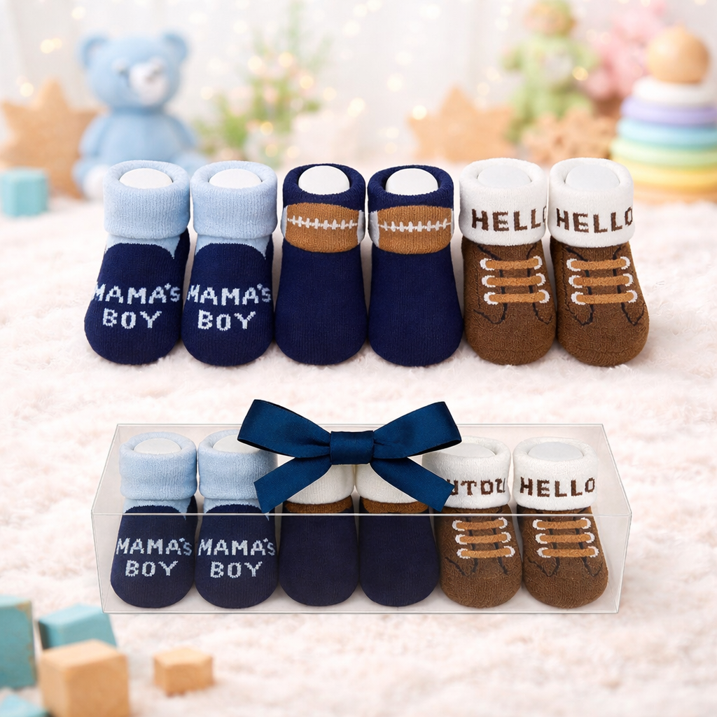 Baby 3-Pcs Booties Gift Set