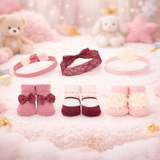 Baby 6-Pcs Headband & Sock Gift Set