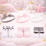 Baby 6-Pcs Headband & Sock Gift Set