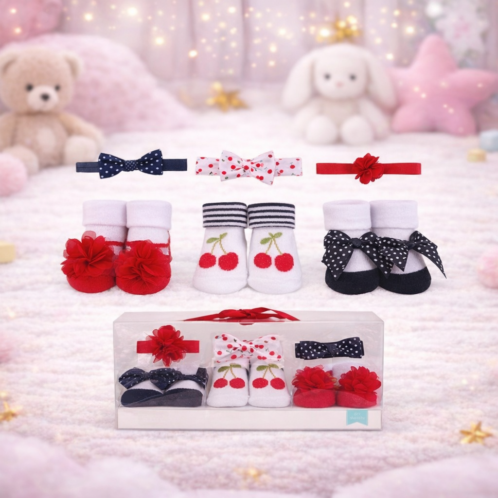 Baby 6-Pcs Headband & Sock Gift Set