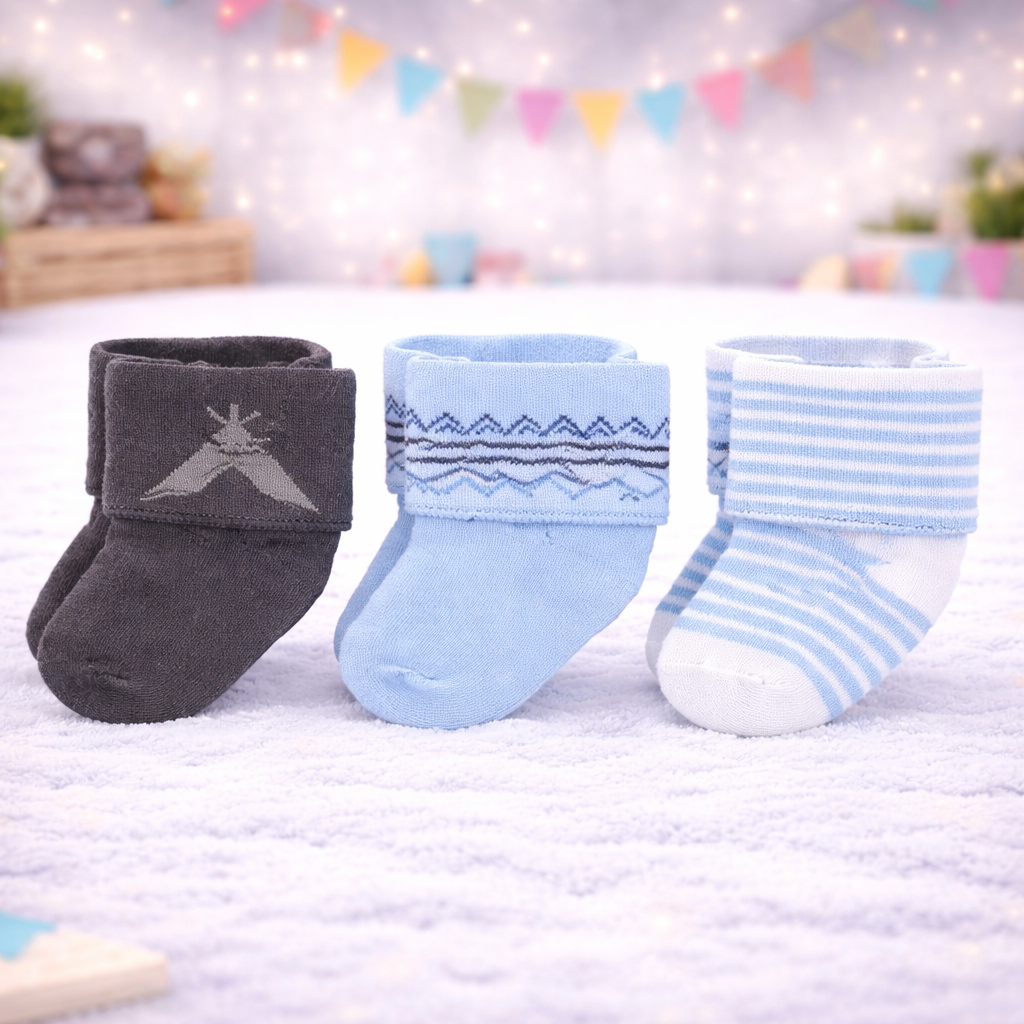 Infant Pack Of 3 Baby Socks - 0 TO 12 MONTH