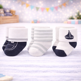 Infant Pack Of 3 Baby Socks - 0 TO 12 MONTH