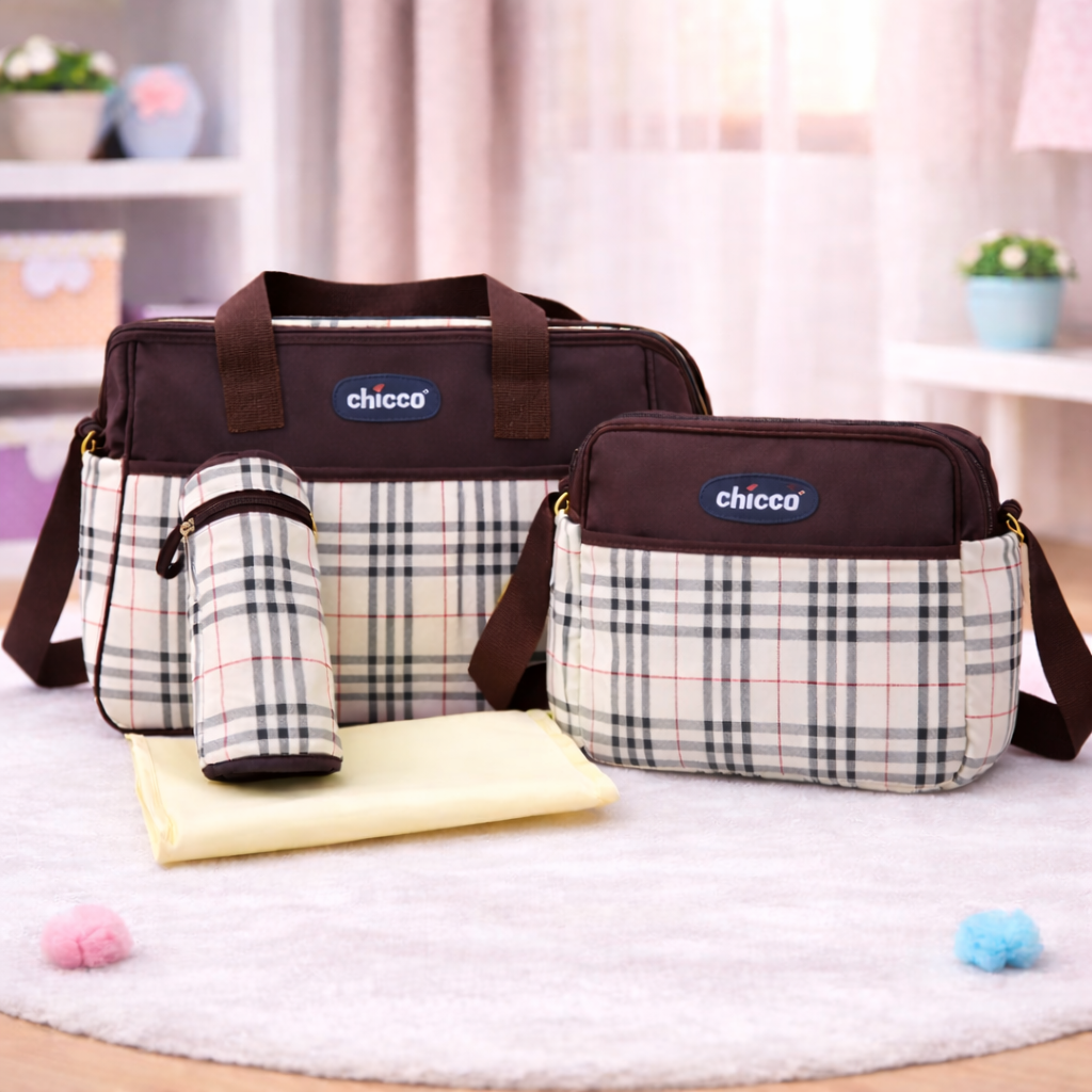 Baby Care Mother Bag | 4PCs -  Brown