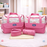 Baby Care Mother Bag | 5 PCs - Pink