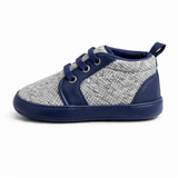 Textured Baby Shoes – Everyday Comfort Fit - Navy Blue & Grey