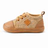 Soft Knit Baby Shoes – Camel Brown & Beige