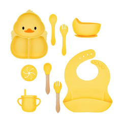 Little Laughs 10-Piece Unbreakable Silicone Feeding Set