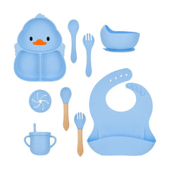 Little Laughs 10-Piece Unbreakable Silicone Feeding Set