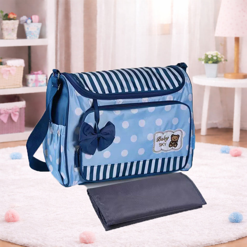 Multi function Mother Bag with Changing Sheet  - Blue