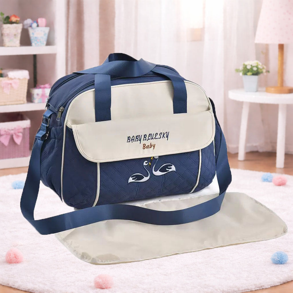 Multi function Mother Bag with Changing Sheet  - Blue